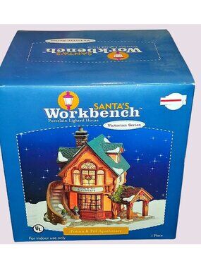Santas Workbench Victorian Series Lighted Porcelain House Potion & Pill Apotheca